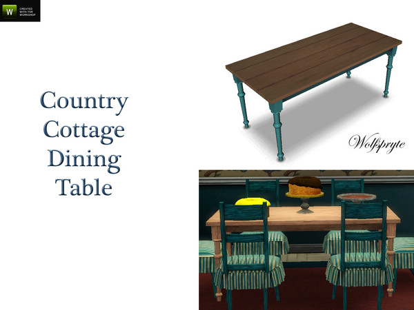 Sims 3 — Country Cottage Dining Table by wolfspryte — Part of the Country Cottage Dining Collection wolfspryte