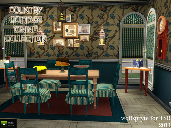 Sims 3 — Country Cottage Dining Collection by wolfspryte — The final set in my Country Cottage Series... the Dining
