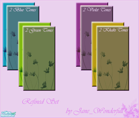Sims 2 — Refined Set by Jane_Wonderfull — This is my thirst work on this site! There are two tones for each color of my