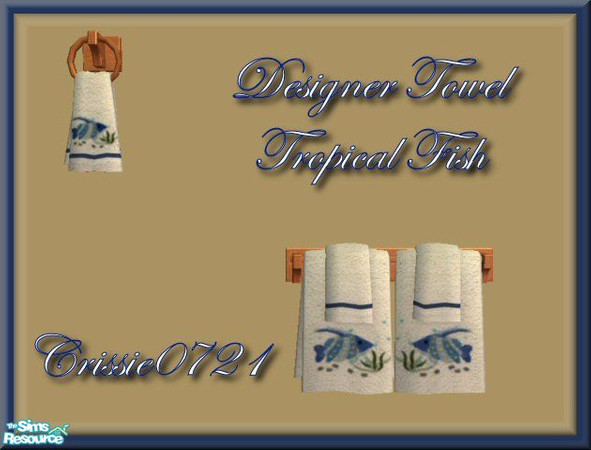 Sims 2 — Designer Towels - Tropical Fish by Crissie0721 — 