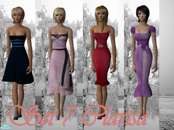 Sims 2 — Set 7 Clarisa by NenaAngelita91a — This set is about formal drees... Thanks to Lianasims2.net for the mesh. The
