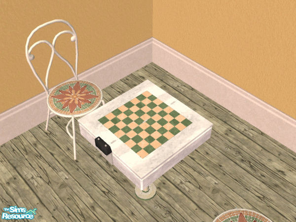 Sims 2 — Maxis Match Chess Tables in Flower by wimpy1968 — A chess table to match the Maxis\' flower bistro chairs.