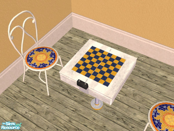 Sims 2 — Maxis Match Chess Tables in Sun by wimpy1968 — A chess table to match the Maxis\' sun bistro chairs.