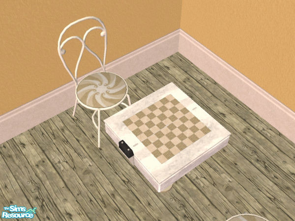 Sims 2 — Maxis Match Chess Tables in Brown Swirl by wimpy1968 — A chess table to match the Maxis\' brown swirl bistro