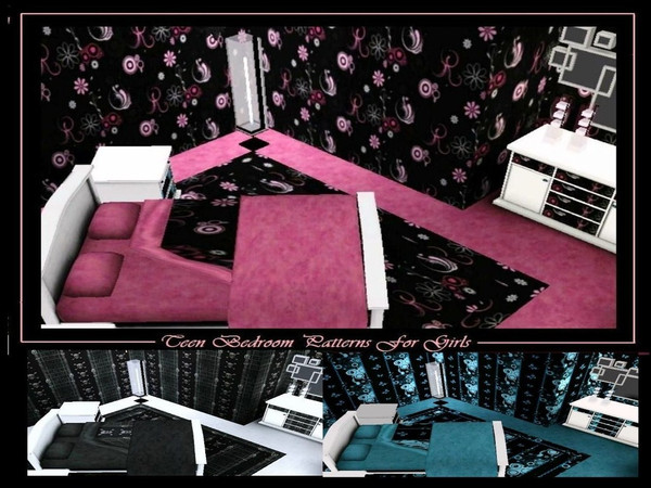 Sims 3 — Teen Bedroom Patterns For Girls by Denise_Designs — 3 Patterns for teen bedroom