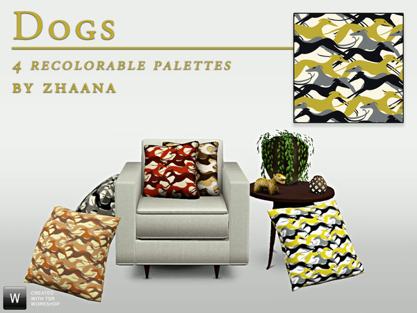 Sims 3 — Dogs by Zhaana — For the release of Pets this week, why not get in the mood with this dog pattern ? ;-) Sleek