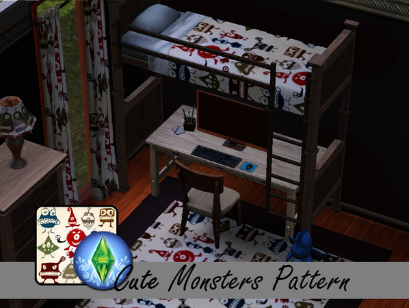 Sims 3 — Cute Monster Pattern  by monstrcookie992 — Monster pattern. Found in the fabric category. It is NOT