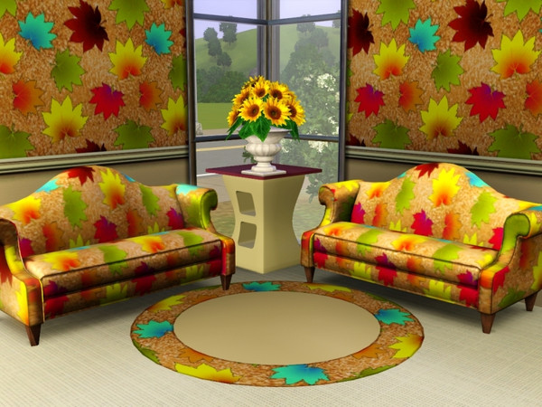 Sims 3 — marcorse_neon leaf pattern by marcorse — What better way to brighten up a dull autumn setting than with these