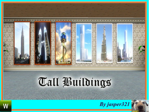 Sims 3 — tall buildings by jasper321 — Tall Buildings 1 and More Buildings Have 3 paintings in each file to save space,