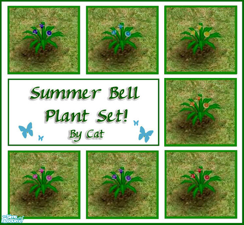 Sims 2 — Summer Bell Plant Set by cat3cm — Colorful new plants for your yard or garden.