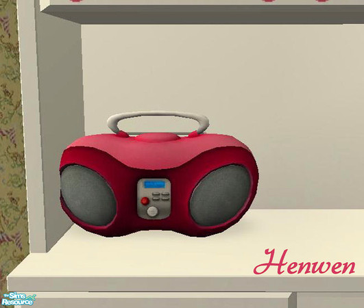 Sims 2 — Whimsical Girls Cherry Red Boom Box by Henwen — 