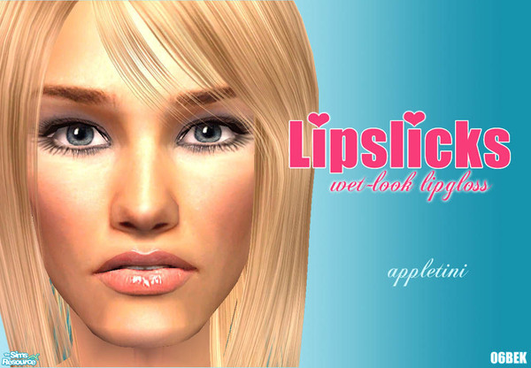 Sims 2 — Lipslicks Wet-look lipgloss - Appletini by 06bek — 