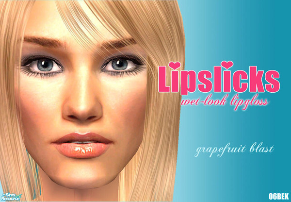 Sims 2 — Lipslicks Wet-look lipgloss - Grapefruit Blast by 06bek — 