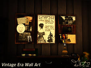 Sims 3 — Vintage Wall Set by Dirt2 — Set of 3 in 1 Wall Art Pieces. Inspired by the late days and displayed for modern