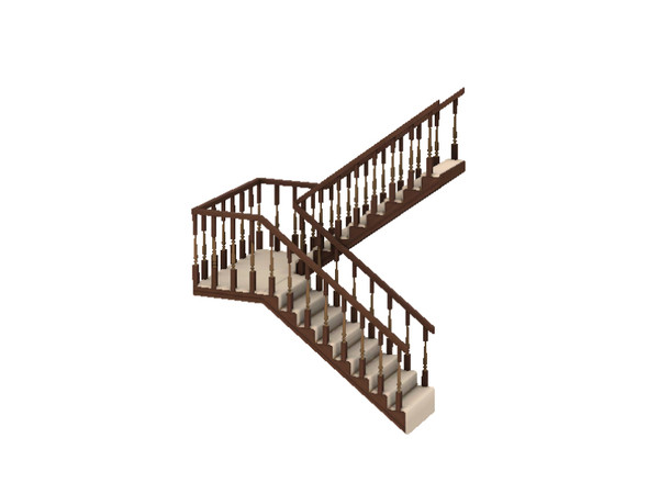 Sims 3 — Cottage half landing stairs (left) by Gosik — Cooperation project between Gosik and Inge Jones. Available at The