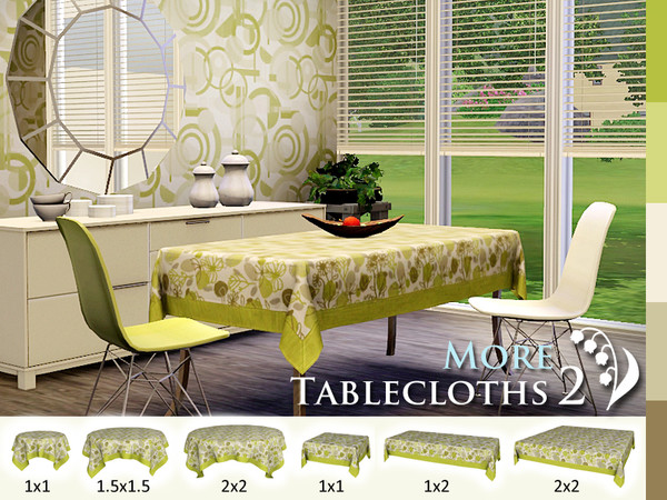 Sims 3 — More Tablecloths 2  by LilyOfTheValley — Plain tablecloths request by Nyx. The set includes 6 tablecloths for