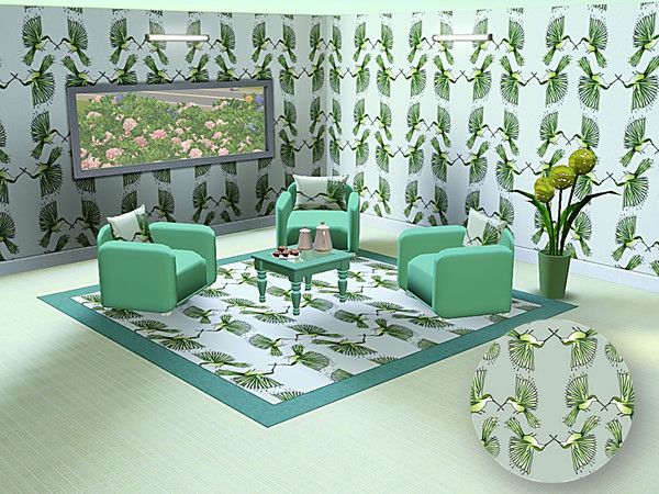Sims 3 — marcorse_hummer hover pattern by marcorse — Stylised hummingbirds in a hover pose, green on green.
