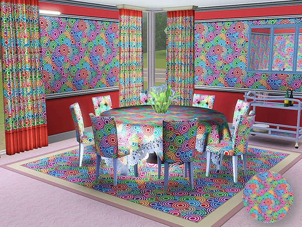 Sims 3 — marcorse_on target pattern by marcorse — A novelty pattern of bullseye targets in a range of bright colours.