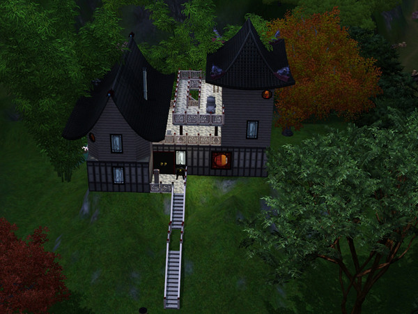 Sims 3 — Villa of Spirit by Silerna — Villa of Spirit is en Chinese themed house. It's build on hills and looks very