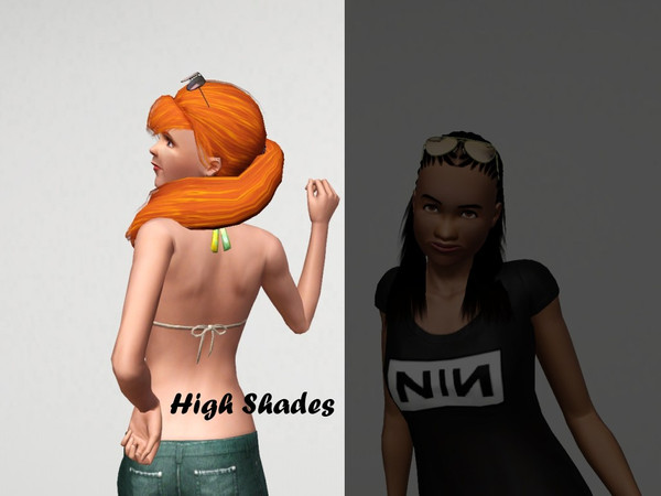 Sims 3 — Glasses on head for high hair by spladoum — 