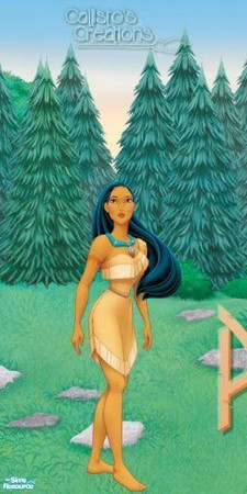 Sims 2 — Calli\'s Pocahontasbr Mural - Left by Callisto149 — This is the left portion of a three-piece Pocahontas mural. 