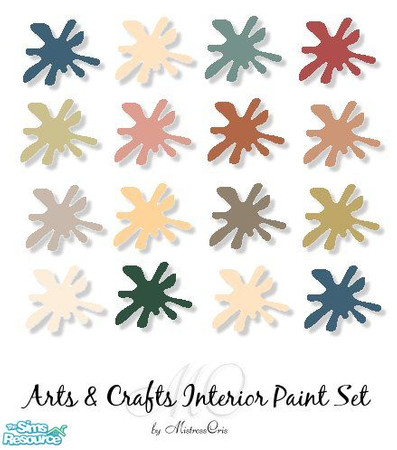 Sims 2 — Arts & Crafts Interior Paint Set by mistresscris — Created by MistressCris.