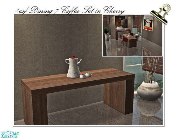 Sims 2 — 4ESF Dining 7 in Chocolate & Cherry  - Coffee Set by ~Monica~ — Enjoy ;)