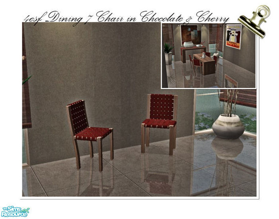 Sims 2 — 4ESF Dining 7 in Chocolate & Cherry  - Chair by ~Monica~ — Enjoy ;)