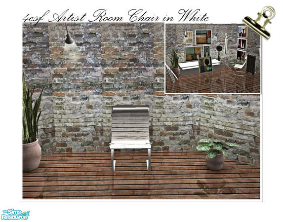 Sims 2 — 4ESF Artist Room in White - Chair by ~Monica~ — A recolor in white. Requires meshes by 4ESF. Enjoy ;)