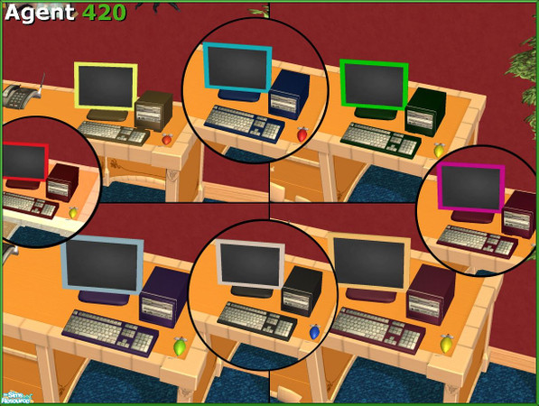 Sims 2 — A420 Fun Color-Combo Kiddy Computers by Agent420 — A set of 8 Fun Color-Combo Kiddy Computers! Yay! All the cool