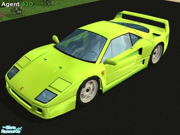 Sims 2 — A420 Ferrari F40 Metallic Ultra Racing Green Paint Job by Agent420 — A new awesome Metallic Ultra Racing Green