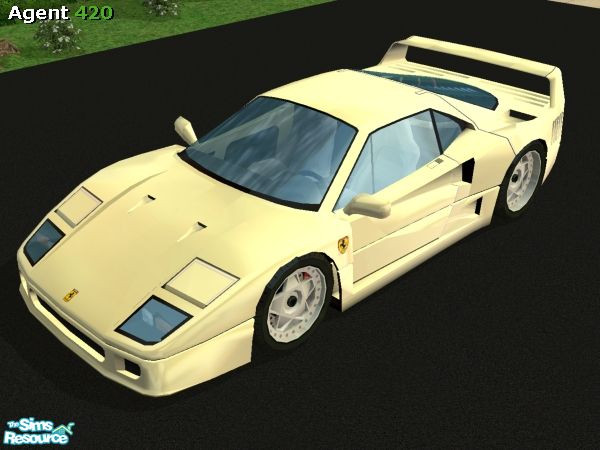 Sims 2 — A420 Ferrari F40 Metallic Very Light Yellow Paint Job by Agent420 — A new awesome Metallic Very Light Yellow