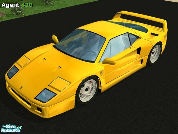 Sims 2 — A420 Ferrari F40 Metallic Supernova Yellow Paint Job by Agent420 — A new awesome Metallic Supernova Yellow Paint