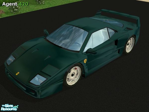 Sims 2 — A420 Ferrari F40 Metallic Deep Navy Blue-Teal Paint Job by Agent420 — A new awesome Metallic Deep Navy Blue-Teal