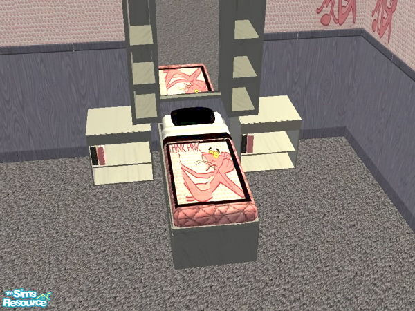 Sims 2 — Studious Bedroom- Pink Panther -single bed by ead425 — 