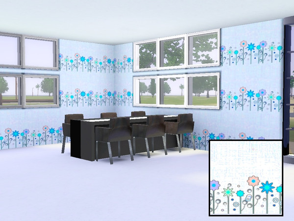 Sims 3 — Flowers by danioontje2 — Really great pattern to use when decorating a nursery. I hope all your simmies like it.