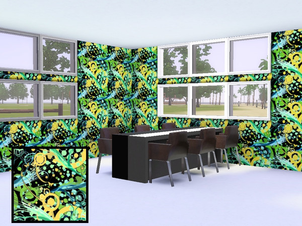 Sims 3 — Abstract flowers 1 by danioontje2 — For all your modern simmmies, they will absolutely love the modern pattern
