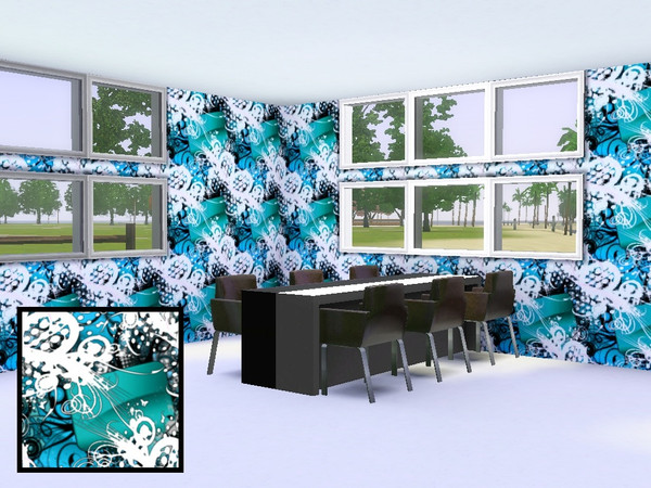 Sims 3 — Abstract flowers 2 by danioontje2 — For all your modern simmmies, they will absolutely love the modern pattern
