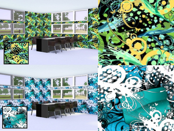 Sims 3 — Abstract flowers by danioontje2 — For all your modern simmmies, they will absolutely love the modern pattern on