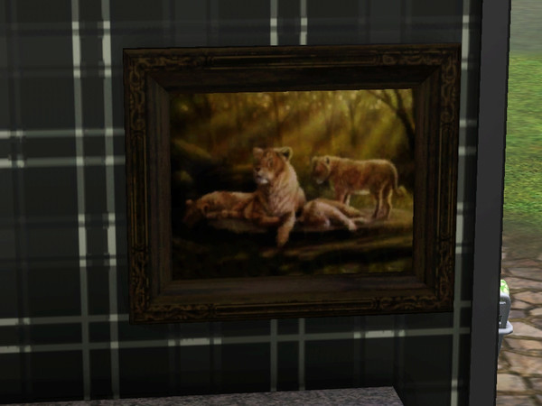 Sims 3 — Lion Family  by Ben72006 — These Lion painting are from several different Artists.