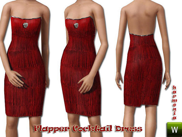 Sims 3 — Flapper Cocktail Dress by Harmonia — For Adult & Young Aduld
