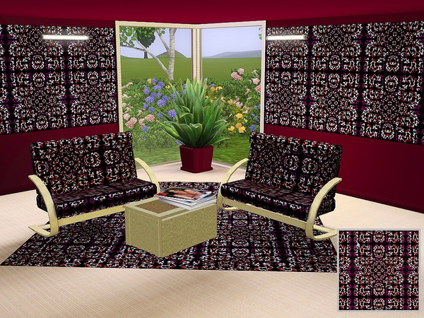 Sims 3 — marcorse_abstract purple pattern by marcorse — A square, kaleidoscope-style pattern in purple, black, red and