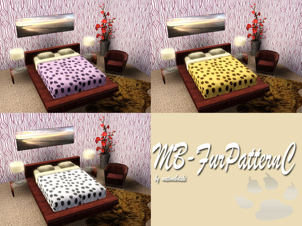 Sims 3 — MB-FurPatternC by matomibotaki — Fur pattern in brown and light yellow, 2 channels, to find under Leather/Fur,