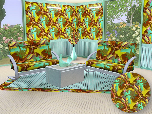 Sims 3 — marcorse_autumn rainbow pattern by marcorse — Autumn leaf collage design linked with a stylised rainbow 