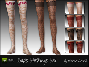 Sims 3 — Christmas Stockings Set by minicart — Pretty stockings for Christmas! One has a snowflake pattern all over and