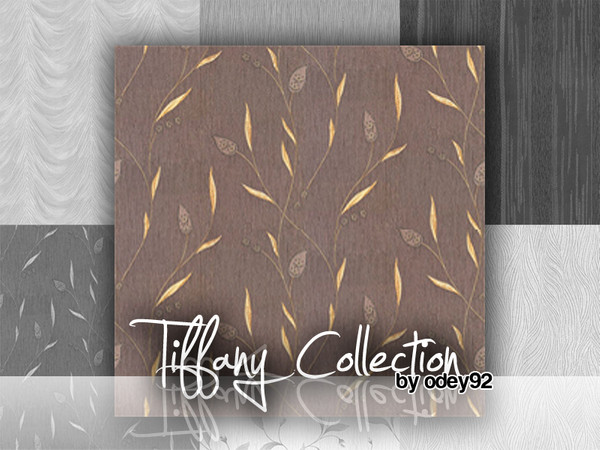 Sims 3 — Tiffany Lustre by Odey92 — A beautiful leaf trail on a quality heavyweight Italian vinyl in taupe brown enhanced
