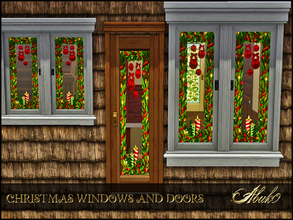 Sims 3 — CHRISTMAS WINDOWS AND DOORS by abuk0 — give your sims house a christmas feeling with this windows and