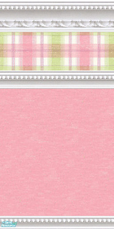 Sims 2 — jsf2WMBRPinkLimePlaidTall by jsf — Cheery, bright pink, and lime plaid with white marble beaded mouldings and a