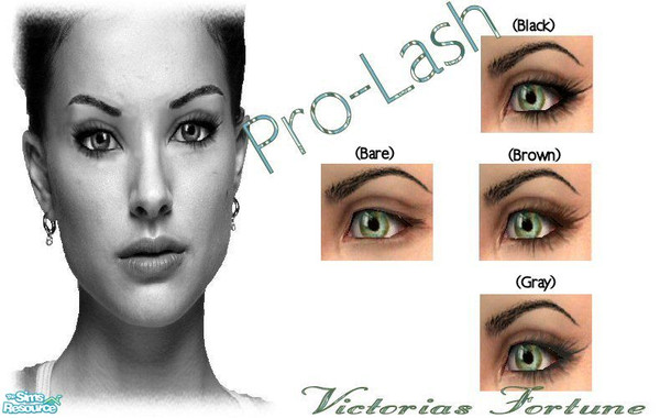 Sims 2 — VF Pro Lash Collection by fortunecookie1 — This mascara is lightly lined with a cat-like effect at the outside