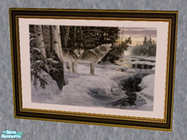 Sims 2 — Winter Wolves Paintings - Wilderness Song by drewsoltesz — A recolour of the Sims 2 original painting,